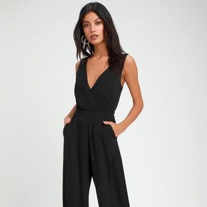 NEW WITH TAGS Kiska black lace wide leg jumpsuit